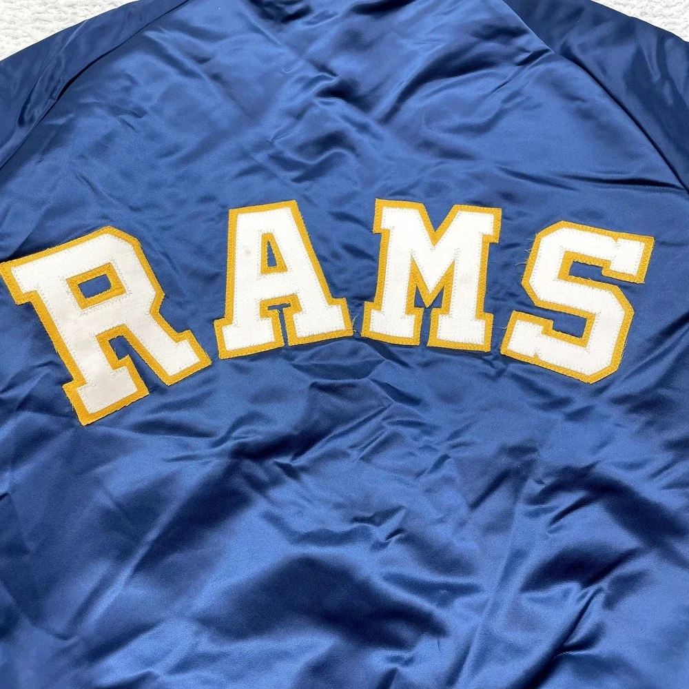 VTG Mens LA Rams Stahl-Urban Medium NFL BLUE Snap Jacket‎